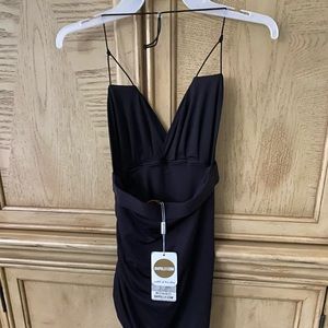 Oh Polly black runched mini dress size US 2 NWT